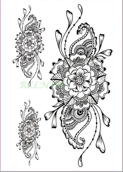 Водонепроницаемая Временная Татуировка Наклейка цветущие цветы тотем тату наклейки флэш тату поддельные татуировки для девочек женщин мужчин