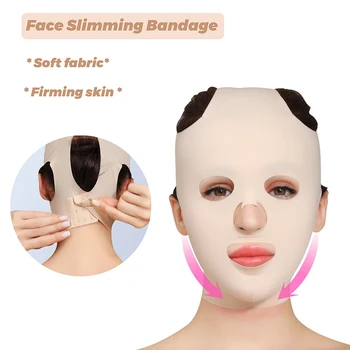 Эластичный бандаж для похудения лица, V-образная маска для лица, женский пояс для подтяжки подбородка и щек, Массажный ремень для лица, косметические средства против морщин для лица